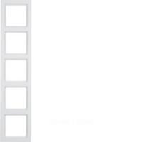 Berker Q.3 Полярно-белый с эффектом бархата Рамка 5-местная