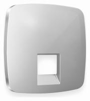 Лицевая панель OMEGA (Серебро глянец) для компьютерной/телефонной розетки RJ-45/RJ-11 QUANT OP4120