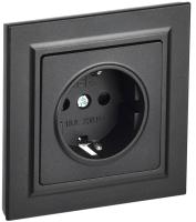 IEK BRITE Черный Розетка с з/к/ш 16А в сборе РСР14-1-0-БрЧ
