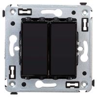 DKC Avanti Черный квадрат Переключатель двухклавишный