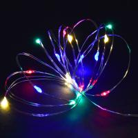 IEK Гирлянда роса 2м 20RGBY IP20 прозрачный шнур 0,3м 2AA