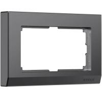 Рамка из поликарбоната для двойной розетки Stark графит матовый W0081864