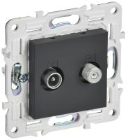 IEK SKANDY Графит Розетка двойная TV+SAT SK-A13G