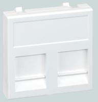 Simon Connect Адатер со шторками на 2 коннектора RJ45 SimonConnect, AMP(S110,SL110,SLt),Brand-Rex, 45х45мм