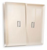Лицевая панель ALFA (Бежевый глянец) для 2-клавишных выключателей с подсветкой QUANT AP3040