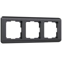 Рамка из поликарбоната на 3 поста Stream графит W0032104