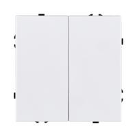 Выключатель 2-клавишный проходной 10А/250В, белый матовый Kollinger Eclipse EC-005WH