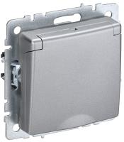 IEK BRITE Роз. с з/к/ш с кр. 16А IP44 РСбш10-3-44-БрА алюм.