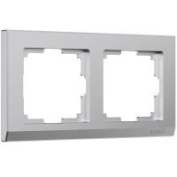 Рамка из поликарбоната на 2 поста Stark серебряный матовый W0021865