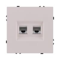 Розетка двойная Ethernet RJ45 Cat.6, кашемир матовый Kollinger Eclipse EC-018CM