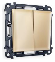 Комплект механизма 2-клавишного выключателя ALFA MA603010 Шампань QUANT