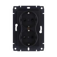 Розетка штепсельная SCHUKO двойная 16A/250 В, черный матовый Kollinger REA-032BM для Aspekt, Eleganz, Reflex