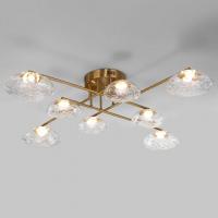 Потолочный светодиодный светильник с прозрачными стеклянными плафонами 50389 LED латунь Eurosvet Ripple