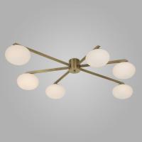 Потолочный светильник со стеклянными плафонами 70220/6 латунь Eurosvet Opaline