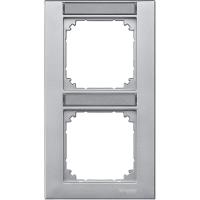 SE Merten SM Алюминий Рамка 2-ая с полем для надписи вертикальная (MTN476260)
