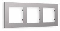Рамка ALFA Techno (Сталь матовый) 3-ая AF220503