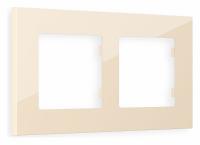 Рамка ALFA Qubi (Бежевый глянец) 2-ая AF250302