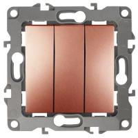 ЭРА 12-1107-14 Выключатель тройной, 10АХ-250В, IP20, 12, Медь
