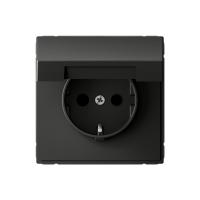 Systeme Electric ArtGallery Базальт Розетка с заземл. со шторк. с крышкой, 16А, IP20, механизм