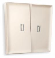 Лицевая панель ALFA (Бежевый матовый) для 2-кл выключателей с подсветкой QUANT AP3240