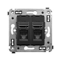 DKC Avanti Черный матовый Компьютерная розетка RJ-45 двойная  категория 5e