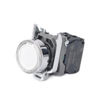 Systeme Electric Кнопка SB4 с подсветкойкой в сборе модульная 22мм белая металл 24ВDC 1НО