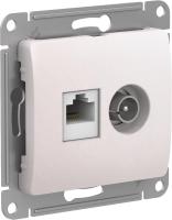 SE Glossa Перламутр Розетка двойная TV + компьютерная RJ45, кат. 5Е