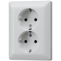 JUNG Розетка сдвоенная, алюминий