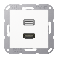JUNG Мультимедиа разъём, белый