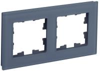 IEK BRITE DECOR Маренго матовый стекло Рамка 2-мест. РУ-2-2-Бр