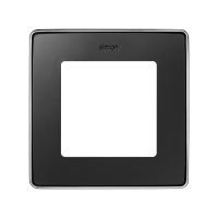 Simon S82 Detail Рамка на 1 пост матового черного цвета с металлическим основанием цвета хром