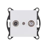 Розетка двойная TV (мама) + спутниковая SAT, белый матовый Kollinger REA-035WM для Aspekt, Eleganz, Reflex