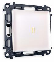 Комплект механизма 1-клавишного проходного выключателя с подсветкой 3200K ALFA MA202030 Жемчуг QUANT