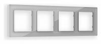 Рамка ALFA Platos (Серебро Стекло органическое) 4-ая AF330404