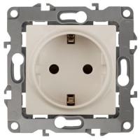 ЭРА 12-2001-02 Розетка 2P+E Schuko, 16A-250В, IP20, без м.лапок, 12, Слоновая кость