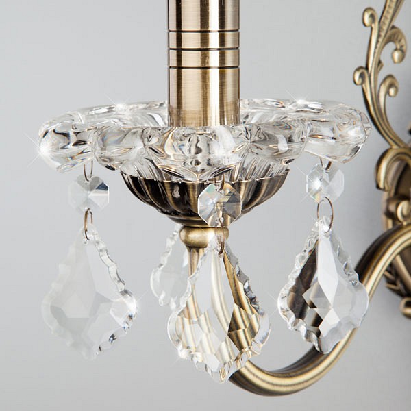 Бра с хрусталем 3281/1 античная бронза Eurosvet Elisha