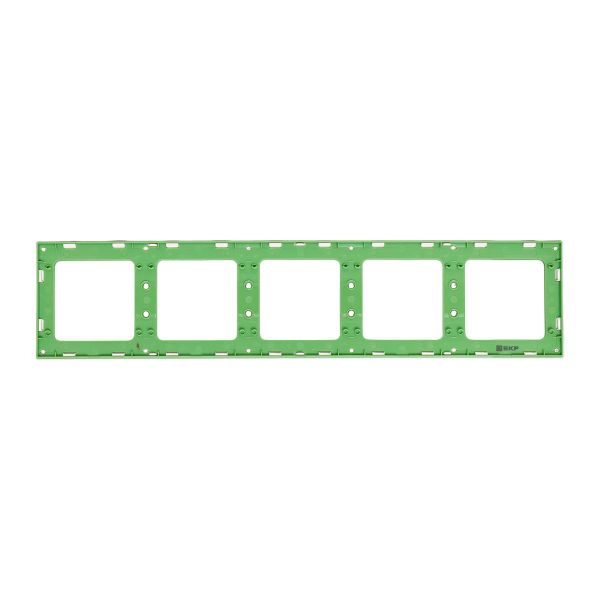 EKF Стокгольм Рамка 5-местная белая с линией цвета зеленый
