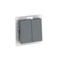 Systeme Electric AtlasDesign Грифель Выключатель 2-клавишный с подсвет.,сх.5а, 10АХ, мех., быстрозажим. клем.