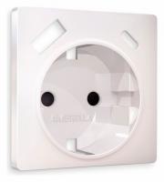 Лицевая панель ALFA (Жемчуг) для электрической розетки с заземлением со шторками 2USB A+A QUANT AP2100