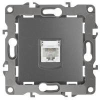 ЭРА 12-3105-12 Графит Розетка телефонная RJ11, IP20, 12