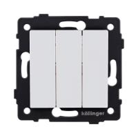 Выключатель 3-клавишный 10А/250В, белый матовый Kollinger REA-S-012WM для Aspekt, Eleganz, Reflex