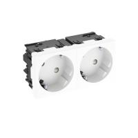 OBO Bettermann Розетка силовая 33° двойная 2х2К+З Modul45connect, со шторками, 16А 250В белая