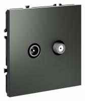 Розетка телевизионная встраиваемая VOLTUM S70 оконечная TV+SAT, (титан)