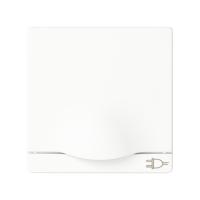 Simon S82 Concept Накладка с крышкой и шторками для розетки с заземлением Schuko 2Р+Е цвета белый матовый