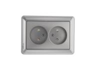 SE Wessen 59 Матовый хром Розетка 2-ая б/з (в сборе, с рамкой)