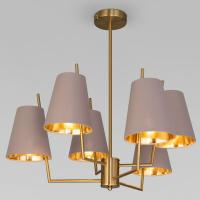 Потолочная люстра с тканевыми абажурами 60173/6 латунь Eurosvet Topanga