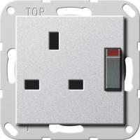 Gira Розетка "Британский стандарт с затвором (shutter) и символом
