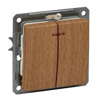 SE Wessen 59 Бук Выключатель 2-клавишный с подсветкой 16А (сх.5)