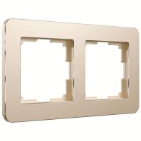 Рамка из металла на 2 поста Platinum шампань W0022611