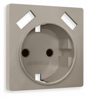 Лицевая панель ALFA (Серо-бежевый матовый) для электрической розетки с/з со шторками 2USB A+A QUANT AP3690